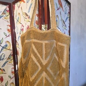 Chic Geometric Mustard Sweater